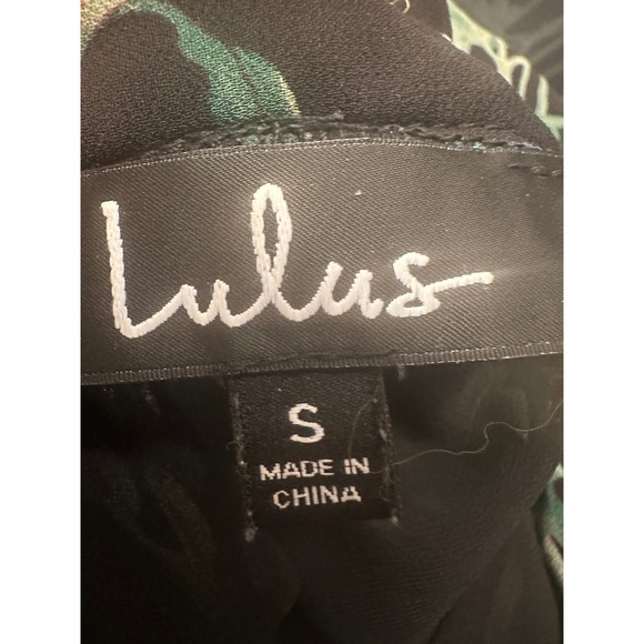 Lulus Floral Maxi‎ Dress Black Yellow Pink Botanical Print Ruffle Sleeve - Picture 10 of 17